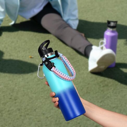 مقبض Wongeto متوافق مع زجاجة مياه بالفم القياسية من Hydro Flask - مقبض باراكورد مع حامل حلقة أمان لملحقات زجاجات المياه سعة 12 أونصة، 18 أونصة، 21 أونصة، 24 أونصة in Kuwait