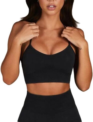 Workout Outfits for Women 2 Piece Seamless Crop Tank High Waist Yoga Leggings Sets in Saudi Arabia