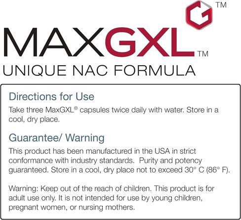 Max GXL, Unique NAC Formula, 180 Vegetable Capsules, 30 Servings (Pack of 2) in Saudi Arabia