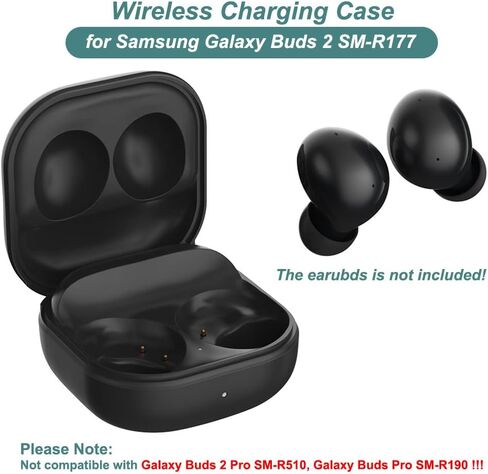 Kissmart Charging Case for Samsung Galaxy Buds 2, Replacement Charger Case Dock Station for Galaxy Buds 2 SM-R177 (Black) in Saudi Arabia