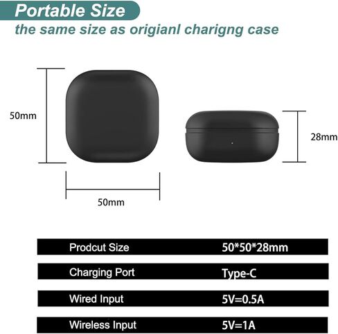 Kissmart Charging Case for Samsung Galaxy Buds 2, Replacement Charger Case Dock Station for Galaxy Buds 2 SM-R177 (Black) in Saudi Arabia