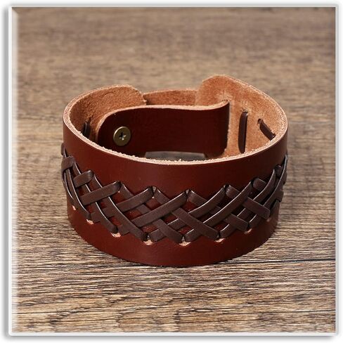 Xusamss الشرير الصخرة خمر مضفر الجلود معصمه سوار الكفة in Kuwait