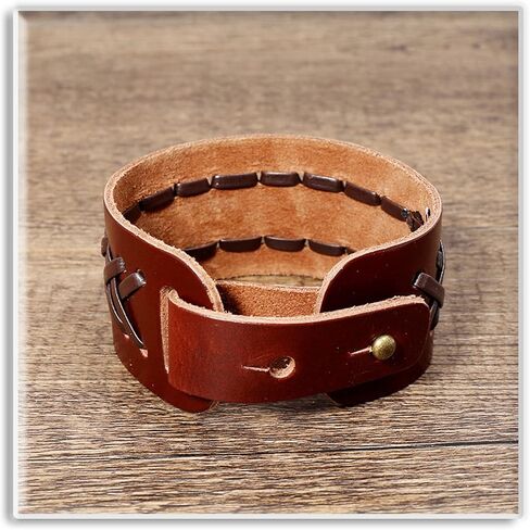 Xusamss الشرير الصخرة خمر مضفر الجلود معصمه سوار الكفة in Kuwait