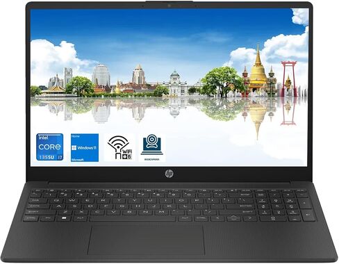 HP 2023 Latest Notebook Laptop, 15.6" HD Non-touch Display, Intel Core i7-1355U Processor, 16GB RAM, 512GB PCIe SSD, Webcam, HDMI, Wi-Fi 6, Bluetooth, Windows 11 Home, Black in Saudi Arabia