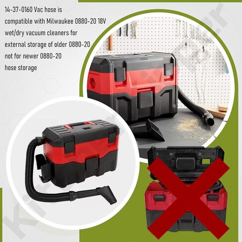 خرطوم 14-37-0160 متوافق مع مكنسة ميلووكي 0880-20 18 فولت الرطبة/الجافة، يستخدم للتخزين الخارجي الأقدم 0880-20، ولا يعمل مع تخزين خرطوم 0880-20 الجديد in Kuwait