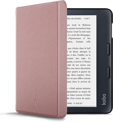 غطاء لجهاز Kobo Libra 2 - حافظة Kobo Libra 2 2021 خفيفة الوزن - ذهبي وردي - خاصية النوم التلقائي الذكي، حافظة Kobo Libra 2 الواقية، غطاء in Saudi Arabia