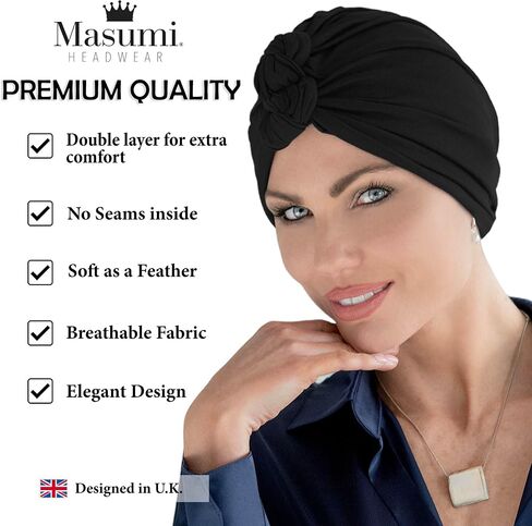 MASUMI Chemo Headwear | Cancer Head Wraps for Women | Turban Hat | Headcovers for Chemo Patients | Caps for Hair Loss | Bahar in Saudi Arabia