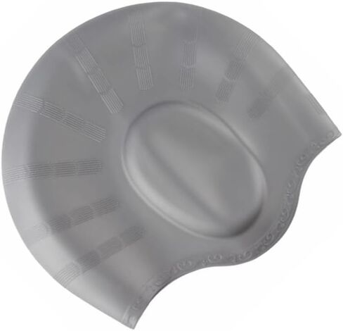 Unisex Swim Caps with 3D Ear Protection, Durable Flexible Silicone Swimming Hats, HydroShield Pro Silicone Swim Cap - Enhanced Ear Protection, Universal Fit for Men & Women (Grey) in Saudi Arabia