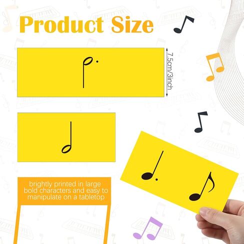 36 Pcs Music Flash Cards for Beginners Piano Chord Flashcards Elementary Rhythm Cards Wipe Clean Writable Flashcards for Educator Music Learners Classroom Education Game Playing in Saudi Arabia
