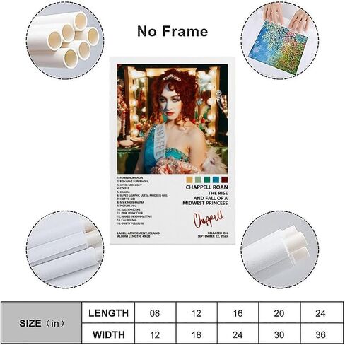 IXULZ Chappell Roan Poster The Rise And Fall of A Midwest Princess Album Cover Poster for Bedroom Aesthetic Canvas Art Wall Decor 12x18inch(30x45cm) in Saudi Arabia