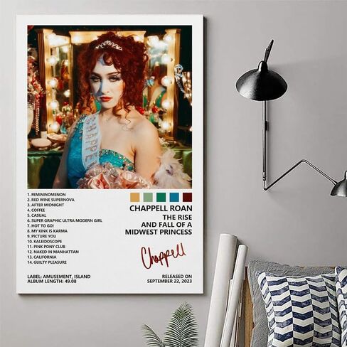 IXULZ Chappell Roan Poster The Rise And Fall of A Midwest Princess Album Cover Poster for Bedroom Aesthetic Canvas Art Wall Decor 12x18inch(30x45cm) in Saudi Arabia