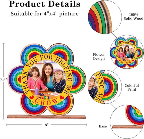 WaaHome Teacher Picture Frame Teacher Appreciation Gifts for Women Best Teacher Ever End of Year Teacher Gift from Students Graduation Gifts for Daycare Teachers Appreciation, Solid Wood in Saudi Arabia