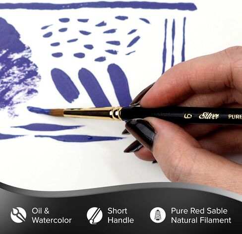 Silver Brush Limited 7100S Renaissance Round Brush for Watercolor and Oil, Size 1, Short Handle in Saudi Arabia
