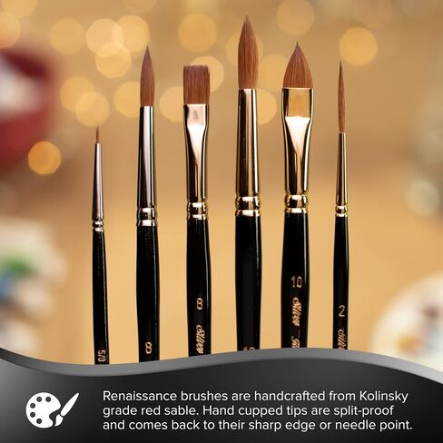 Silver Brush Limited 7100S Renaissance Round Brush for Watercolor and Oil, Size 1, Short Handle in Saudi Arabia