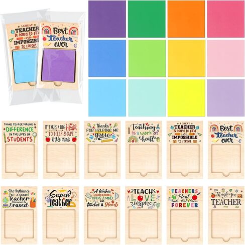 72 Pcs Teacher Appreciation Gifts Sticky Note Holder for Teacher's Day Thank You Gifts Bulk Sticky Note Pad Holder Notes OPP Bags for Coworker Employee in Saudi Arabia