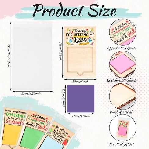 72 Pcs Teacher Appreciation Gifts Sticky Note Holder for Teacher's Day Thank You Gifts Bulk Sticky Note Pad Holder Notes OPP Bags for Coworker Employee in Saudi Arabia