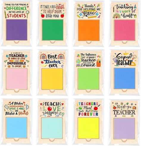 72 Pcs Teacher Appreciation Gifts Sticky Note Holder for Teacher's Day Thank You Gifts Bulk Sticky Note Pad Holder Notes OPP Bags for Coworker Employee in Saudi Arabia