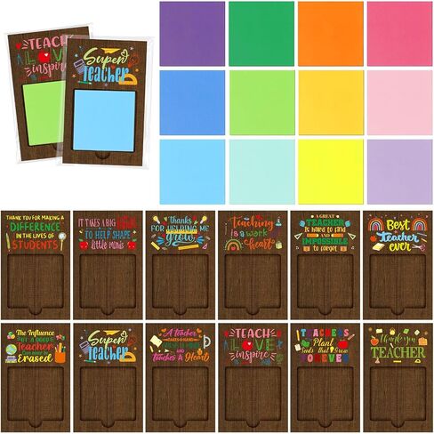 72 Pcs Teacher Appreciation Gifts Sticky Note Holder for Teacher's Day Thank You Gifts Bulk Sticky Note Pad Holder Notes OPP Bags for Coworker Employee in Saudi Arabia