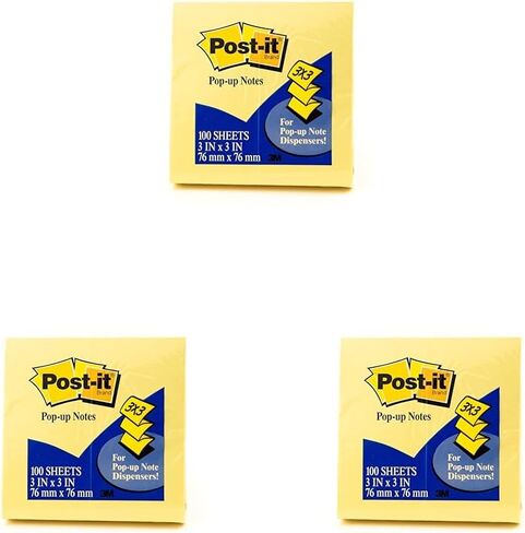 Post-it® Pop-up Notes, Canary Yellow, 100 Sheets per Pad, Pack of 12 in Saudi Arabia