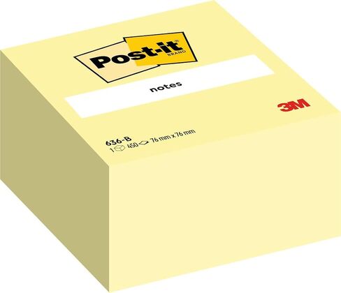 Post-it Sticky Notes Cube Pastel Colors Collection, Pack of 1 Pad, of 450 Sheets, 76 mm x 76 mm, Pink, White, Orange Colors - Self-stick Notes For Note Taking, To Do Lists & Reminders in Saudi Arabia