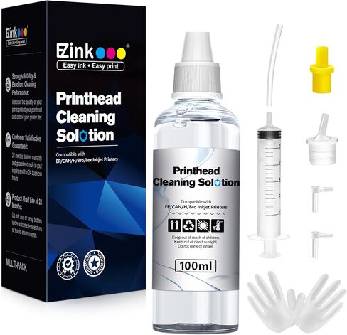 E-Z Ink (TM Printer Cleaning Kit|Printhead Cleaning Kit|for HP/Epson/Canon/Brother Inkjet Printers Head Cleaning Kit WF-7710 3640 7620 8600 8610 8620 2750 2650 ET-2750 2650 Liquid Printer Nozzle,100ml in Saudi Arabia