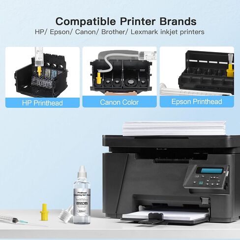 E-Z Ink (TM Printer Cleaning Kit|Printhead Cleaning Kit|for HP/Epson/Canon/Brother Inkjet Printers Head Cleaning Kit WF-7710 3640 7620 8600 8610 8620 2750 2650 ET-2750 2650 Liquid Printer Nozzle,100ml in Saudi Arabia