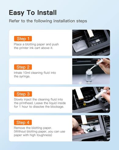 E-Z Ink (TM Printer Cleaning Kit|Printhead Cleaning Kit|for HP/Epson/Canon/Brother Inkjet Printers Head Cleaning Kit WF-7710 3640 7620 8600 8610 8620 2750 2650 ET-2750 2650 Liquid Printer Nozzle,100ml in Saudi Arabia