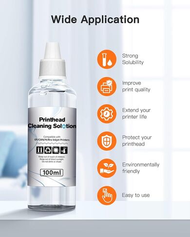 E-Z Ink (TM Printer Cleaning Kit|Printhead Cleaning Kit|for HP/Epson/Canon/Brother Inkjet Printers Head Cleaning Kit WF-7710 3640 7620 8600 8610 8620 2750 2650 ET-2750 2650 Liquid Printer Nozzle,100ml in Saudi Arabia