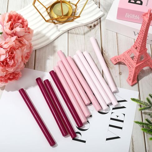 Whaline 12Pcs Sage Green Wax Seal Sticks Gradient Green Color Glue Gun Sealing Wax Sticks Envelop Sealing Wax for Wedding Invitations Cards Envelopes Gift in Saudi Arabia
