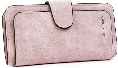 Pearl Angeli Womens Wallet PU Leather RFID Blocking Large Capacity Credit Card Holder for Women Zipper Coin Purse in Saudi Arabia