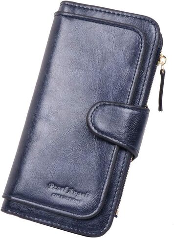 Pearl Angeli Womens Wallet PU Leather RFID Blocking Large Capacity Credit Card Holder for Women Zipper Coin Purse in Saudi Arabia