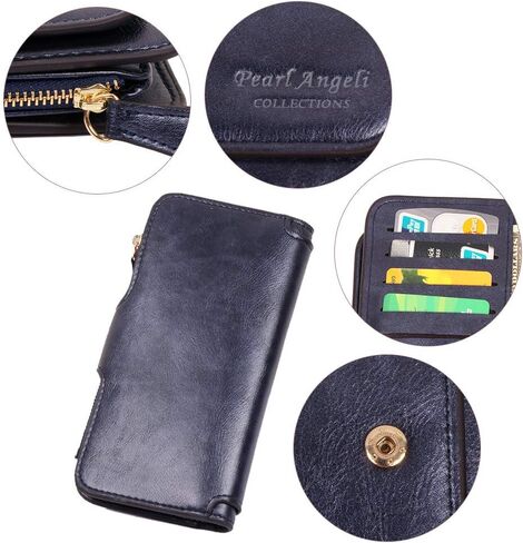 Pearl Angeli Womens Wallet PU Leather RFID Blocking Large Capacity Credit Card Holder for Women Zipper Coin Purse in Saudi Arabia