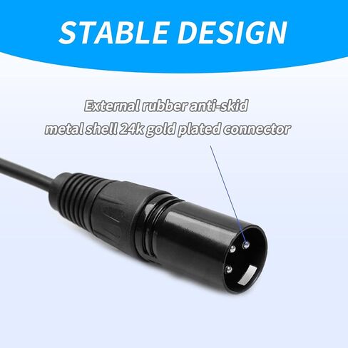 كابل مقسم XLR - كابل أنثى إلى 2 ذكر XLR Y - محول مقسم ميكروفون بطول 10 أقدام للميكروفون وسماعة الرأس in Saudi Arabia