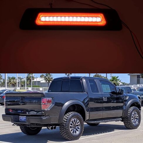 NSLUMO Led ضوء الفرامل الثالث لـ 09-14 F150 Rap'tor LED ضوء الفرامل الثالث عدسة مدخنة أبيض أحمر خلفي مركز مرتفع جبل مصباح إيقاف خلفي للكابينة استبدال ضوء البضائع CHMSL in Saudi Arabia