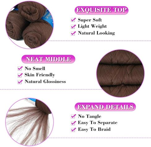 100% Brazilian Wool Hair Acrylic Yarn For African Hair Jumbo Braids/Senegalese Twist/Faux Locs/Wraps/Dreadlocks (1Roll, Natural Black) in Saudi Arabia