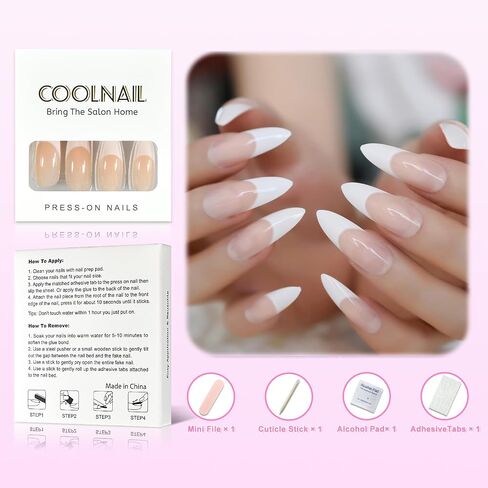 CoolNail Rose Hot Red Nail Long Sharp Head Fake Nails 24-Pcs Rose Red Color Curved False Nail Full Designed Nails valse nagels in Saudi Arabia