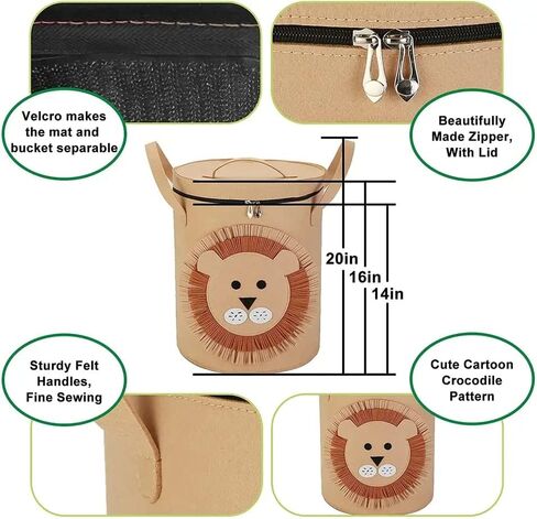 صناديق تنظيم ألعاب الأطفال، صندوق تخزين منظم لبساط لعب الأطفال، تخزين الألعاب للأولاد والبنات، تنظيم غرفة اللعب الكبيرة في الصدر وسلة تخزين وسلة قابلة للطي مع غطاء (أسد) in Kuwait