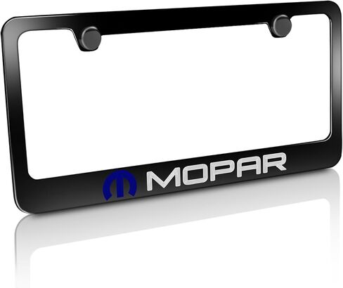 إطار لوحة ترخيص معدني أسود بشعار CarBeyondStore Mopar لسيارة دودج وكرايسلر وجيب in Kuwait