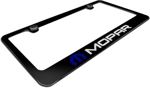 إطار لوحة ترخيص معدني أسود بشعار CarBeyondStore Mopar لسيارة دودج وكرايسلر وجيب in Kuwait