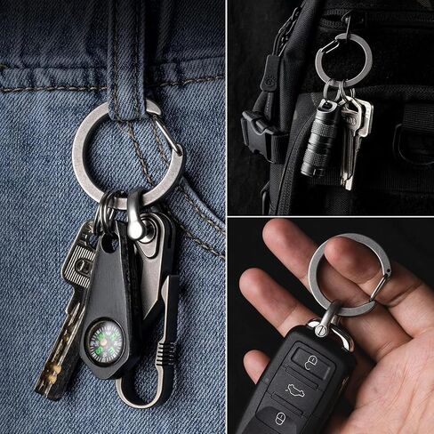 5PCS Key Ring Clips - Round Carabiner Clip, Zinc Alloy O Ring, Quick Release Keychain, Key Chain Hooks for Car Keys Purses Bags, 25mm, silver in Saudi Arabia