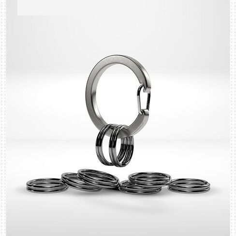 5PCS Key Ring Clips - Round Carabiner Clip, Zinc Alloy O Ring, Quick Release Keychain, Key Chain Hooks for Car Keys Purses Bags, 25mm, silver in Saudi Arabia