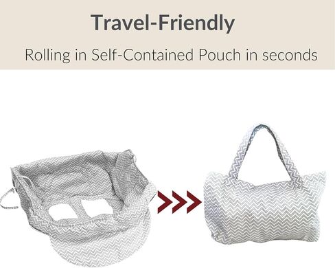 PandaEar Shopping Cart Cover for Baby, 2-in-1 Grocery Cart Seat Cover & Baby Highchair Cover for Infant, Toddler -Grey in Saudi Arabia