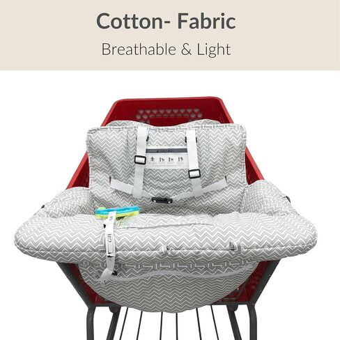 PandaEar Shopping Cart Cover for Baby, 2-in-1 Grocery Cart Seat Cover & Baby Highchair Cover for Infant, Toddler -Grey in Saudi Arabia