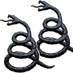 Pair (2) of Dont Tread on me Flag Emblem - 3D Gadsden Flag Rattlesnake - Dont Tread on me Stickers Decal - Car Truck Jeep Accessories - 3 3/4in X 4in (Tactical Black) in Saudi Arabia