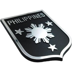Philippines Black Chrome Plastic car auto Emblem Decal Sticker Crest PhBC