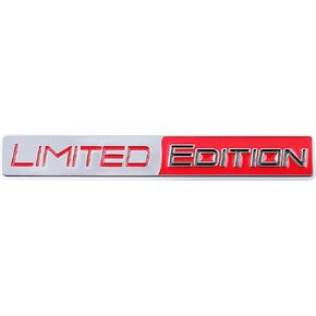Limited Edition Emblem 3D Metal Badges Decal Sticker Auto Racing Sport Emblem for Rear Trunk Side Car Sticker Accessories (2X Black red)