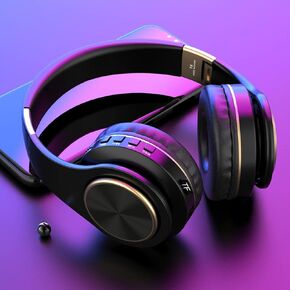 Bluetooth Headphones, Over Ear Bluetooth Headset, Head-Mounted Wireless Subwoofer Stereo Headphones, Foldable Sports Game Headphones for Travel, Home Office Deals