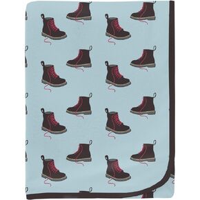 KicKee Pants Print Swaddling Blanket (Illusion Blue Balloon Giraffe - One Size)