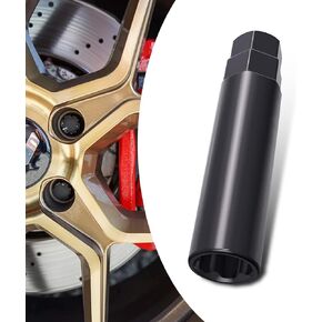 1 PC Car 6 Slot Modification Nut Wheel Hub Anti-Theft Screw, 6 Point Spline Drive Tuner Replacement Socket Adapter, Compatible with Cars, Trucks, Vans, SUVs, Trailers (Black)