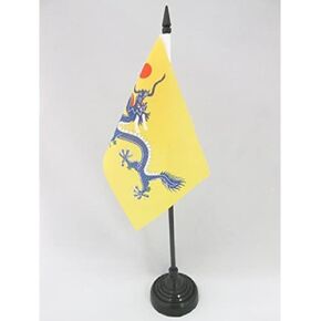 AZ FLAG Chinese Dragon Table Flag 4'' x 6'' - Dragons of China Desk Flag 15 x 10 cm - Black Plastic Stick and Base